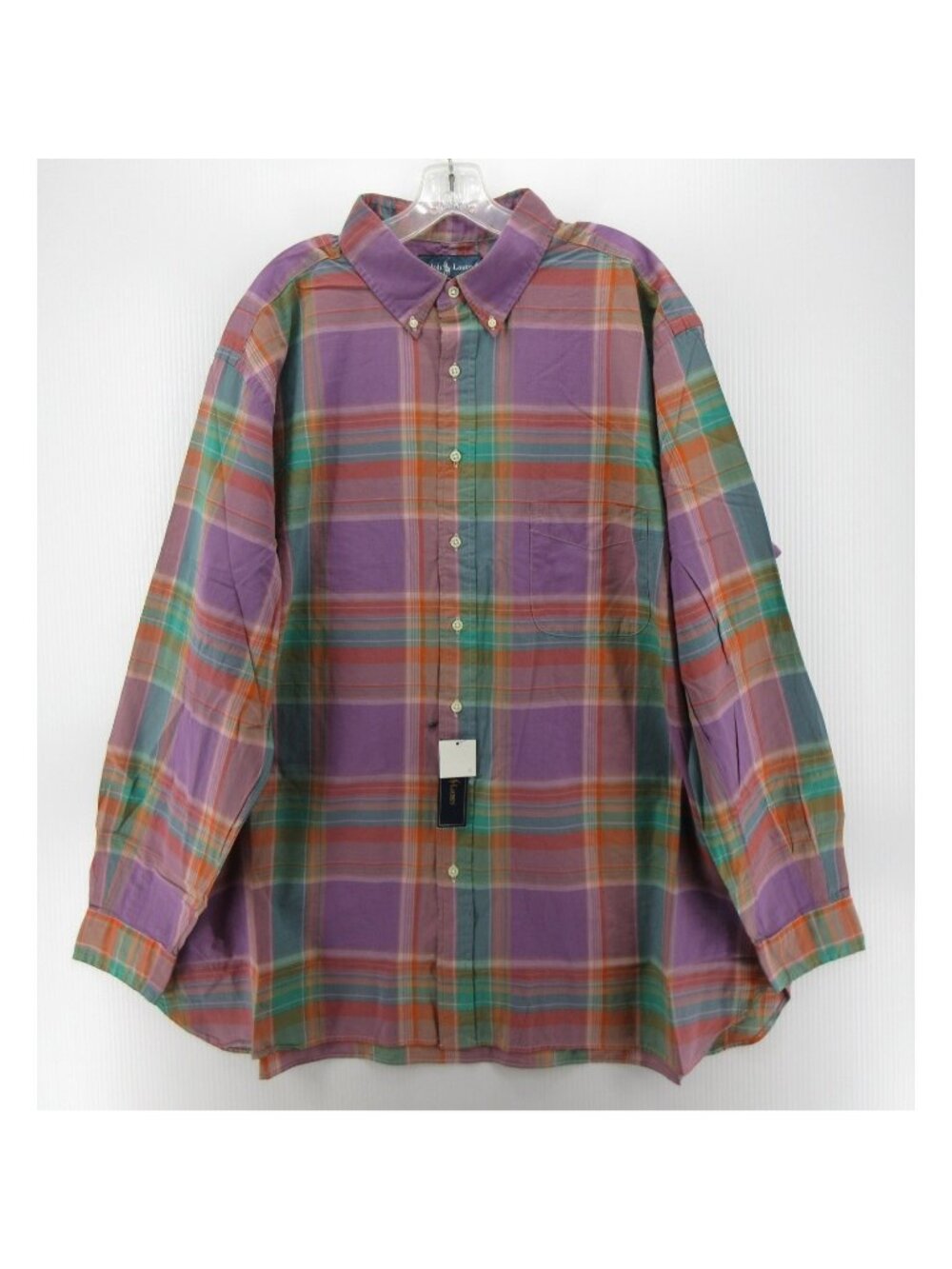 Ralph Lauren Shirt 2XB Big Button Down Plaid Classic Fit Pocket Woven
